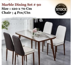 Marble Dining Set #90 – Elegant 4-Seater